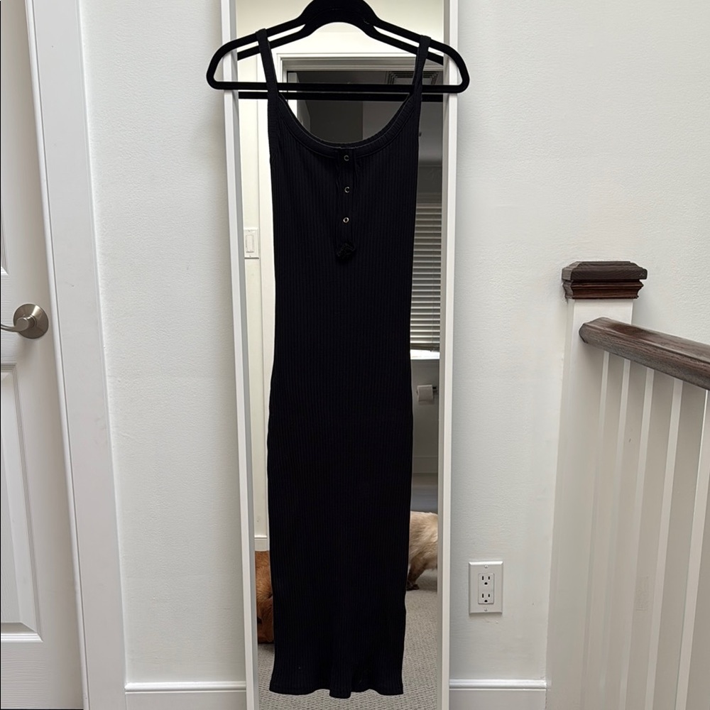 OAK + FORT Black Bodycon Midi Dress